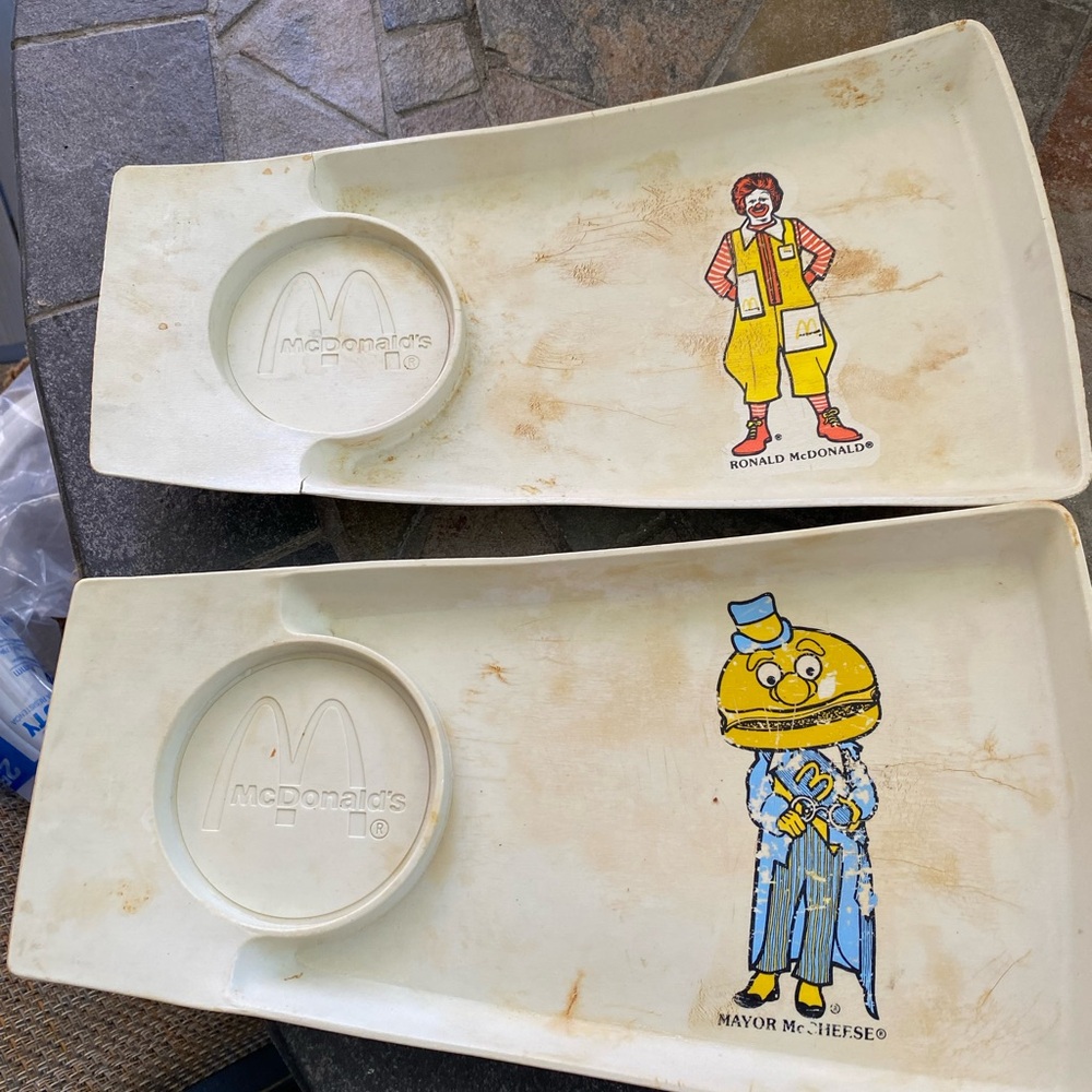 McDonald's Vintage Character Trays with Ronald and Mayor McCheese